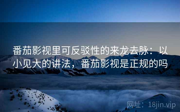 番茄影视里可反驳性的来龙去脉：以小见大的讲法，番茄影视是正规的吗